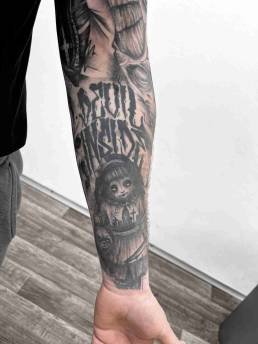 Heartbeat Tattooatelier Schweinfurt, Tattoo, Black & Grey, Friedhof Tattoo