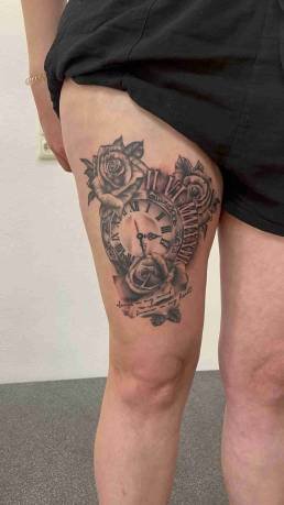 Heartbeat Tattooatelier Schweinfurt, Tattoo, Tattoo Schweinfurt, Schweinfurt Tattoo, Tattoo Oberschenkel
